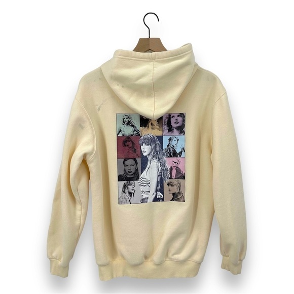 Taylor Swift Beige The Eras Tour Concert Graphic Hoodie Size Large - Picture 4 of 8